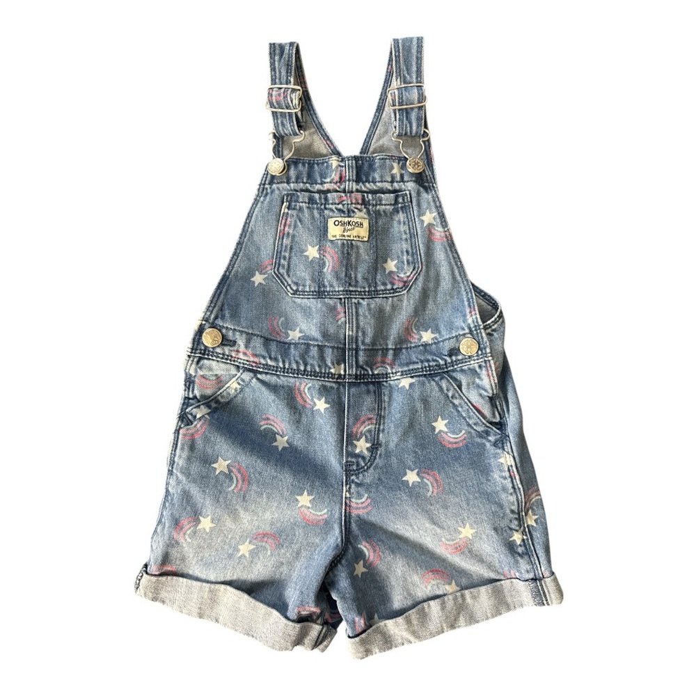 OshKosh B'gosh 4T Rainbow  Denim Overalls
